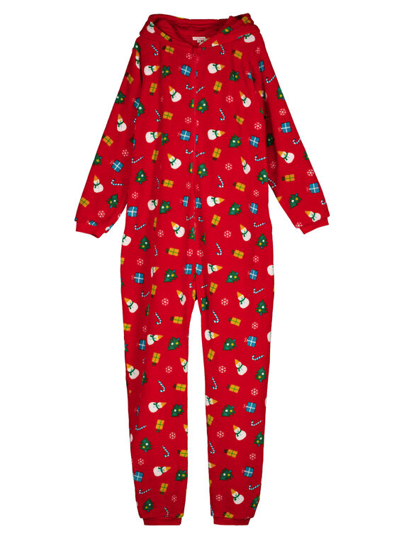 Surpyjama à capuche de Noël en soft boa layette, enfant et adulte  GEMISURNO / 19WH12T1D4SF505