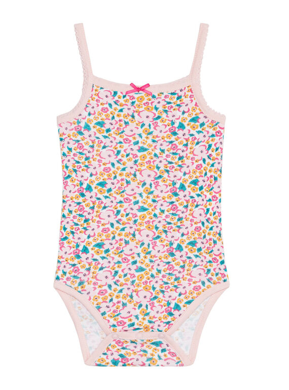 Body bébé fille manches longues imprimé fleuri JEFIBODLIB / 20SH13V2BDL000