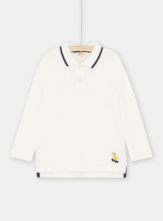 Polo écru à broderie dinosaure garçon SOJOPOL2 / 23W902B4POL001