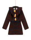 Robe de chambre bleu nuit à rayures motif monstre enfant garçon MEGOROBMON / 21WH1291RDC705