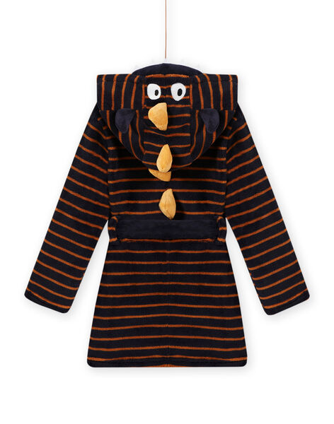 Robe de chambre bleu nuit à rayures motif monstre enfant garçon MEGOROBMON / 21WH1291RDC705