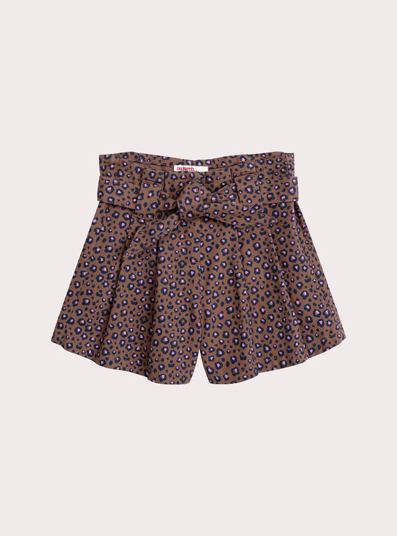 Short imprimé léopard fille