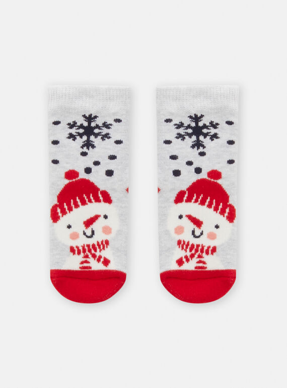 Chaussettes gris chiné noël pour bébé garçon SYUWAYCHO / 23WI10S1SOQJ922