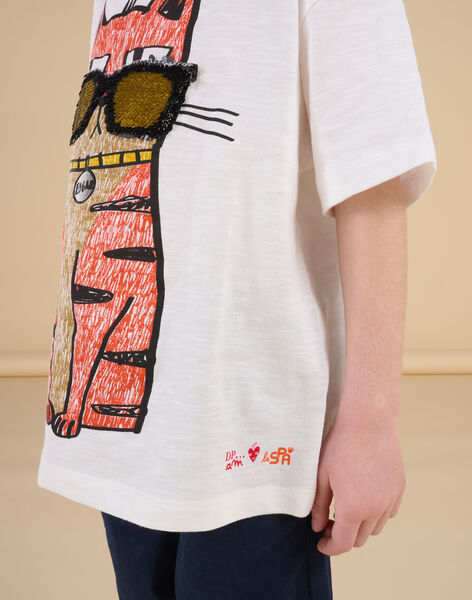 T-shirt blanc à motif chat capsule spa - Mixte ROSPATI3 / 23S902P1TMC000