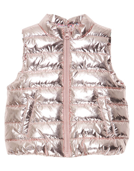 Doudoune Sans Manches Rose Irisee Layette Fille Manteau Blouson Pilote Bebe Dpam