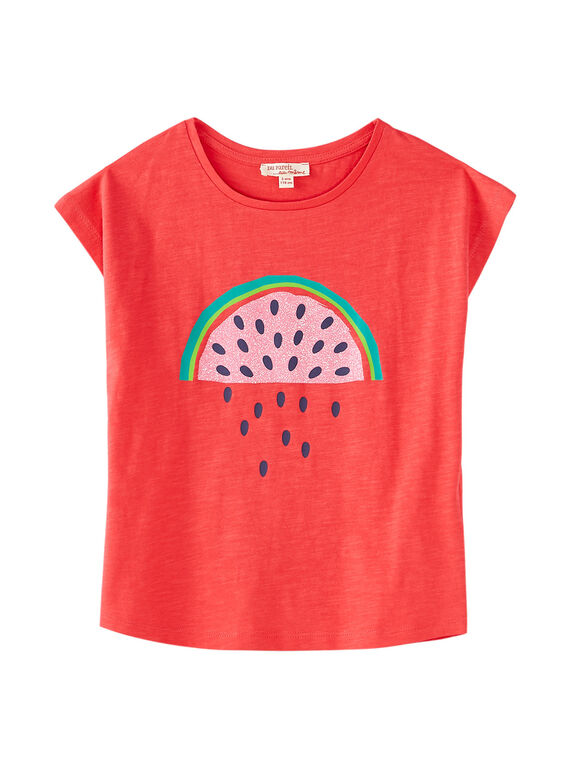 T-shirt manche courte, imprimé pastèque à paillette  JAJOTI9 / 20S901T5D31F506