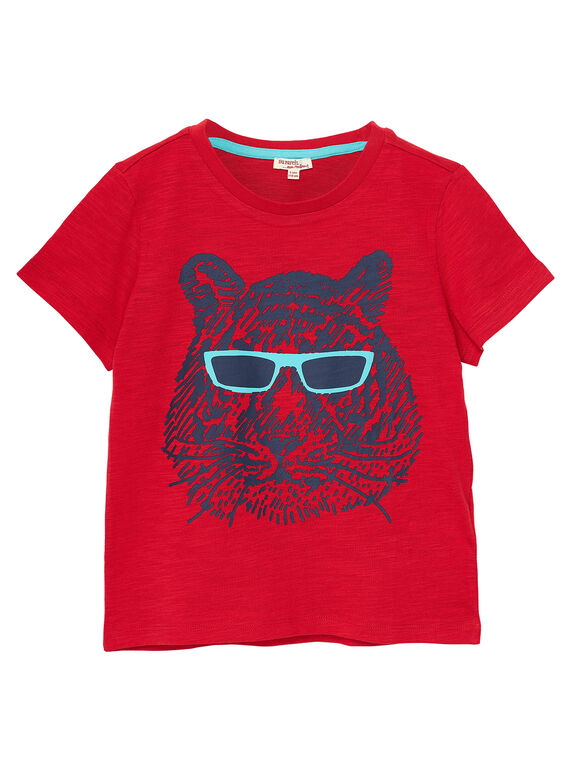 Tee shirt garçon manches courtes rouge tigre JOJOTI4 / 20S90242D31F505