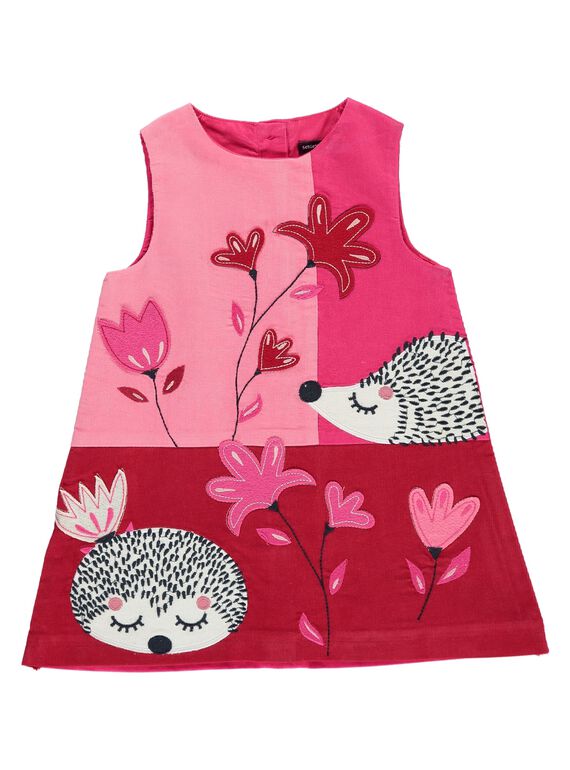 Robe sans manches en velours bébé fille DIROUROB1 / 18WG0921ROB310