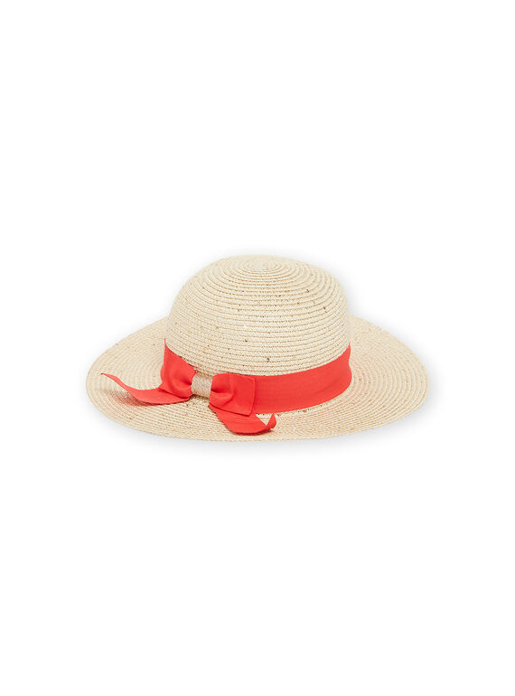 Chapeau de paille naturel et rouge RYAHAT1 / 23SI01B2CHA009
