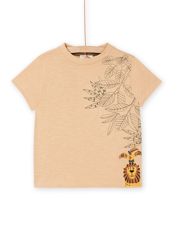 T-shirt café au lait à broderie lion et perroquet ROSOTI / 23S90221TMCI820