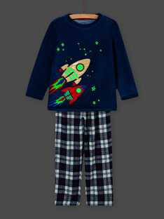 Ensemble pyjama motif espace phosphorescent enfant garçon MEGOPYJFUZ / 21WH1297PYJC214