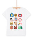 T-shirt blanc à motifs têtes d'animaux RONAUTI1 / 23S902N3TMC000