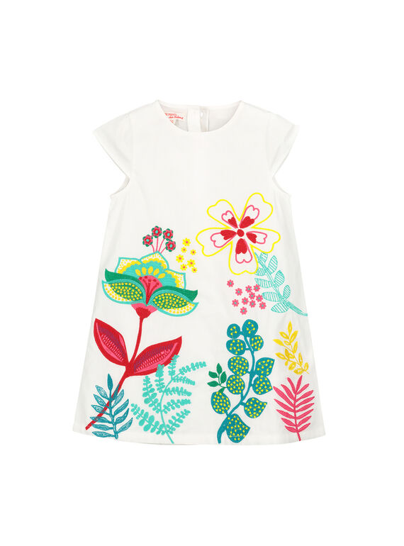 Robe blanche fantaisie fille FACAROB4 / 19S901D4ROB000