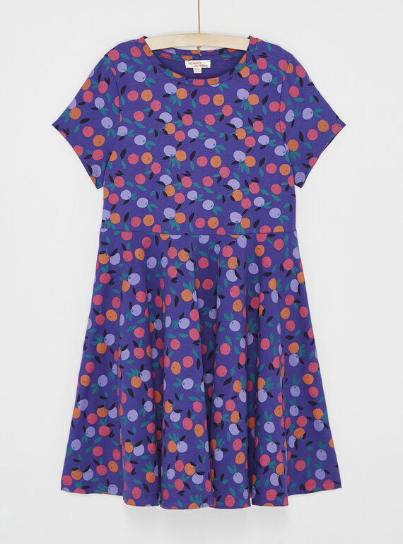 Robe imprimée sur fond bleu pour fille SALINROB2 / 23W901H1ROB221