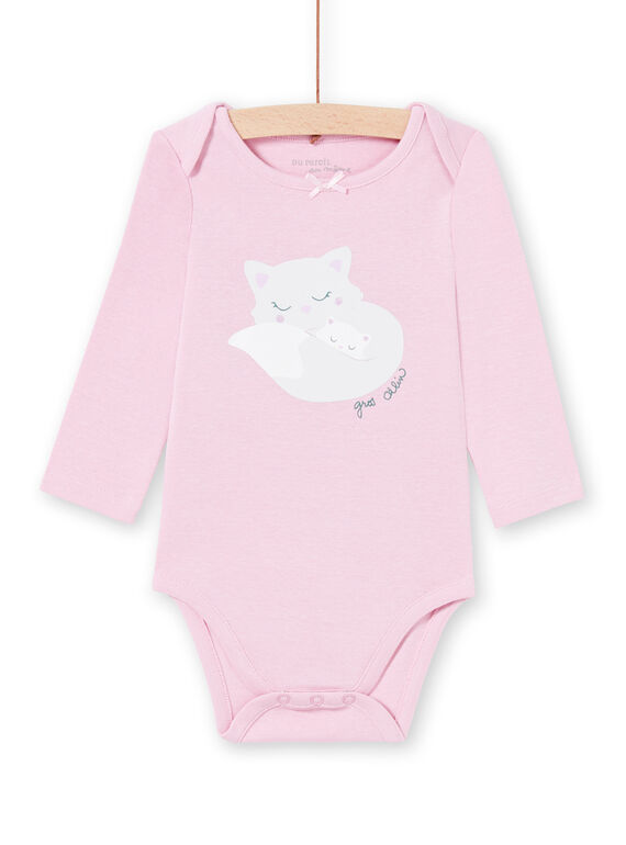 Body manches longues parme à motifs chats bébé fille MEFIBODMAM / 21WH13B5BDLH702