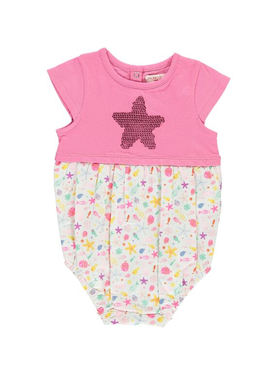 Barboteuse bi-matière bébé fille CIMABAR2 / 18SG09U2BAR313