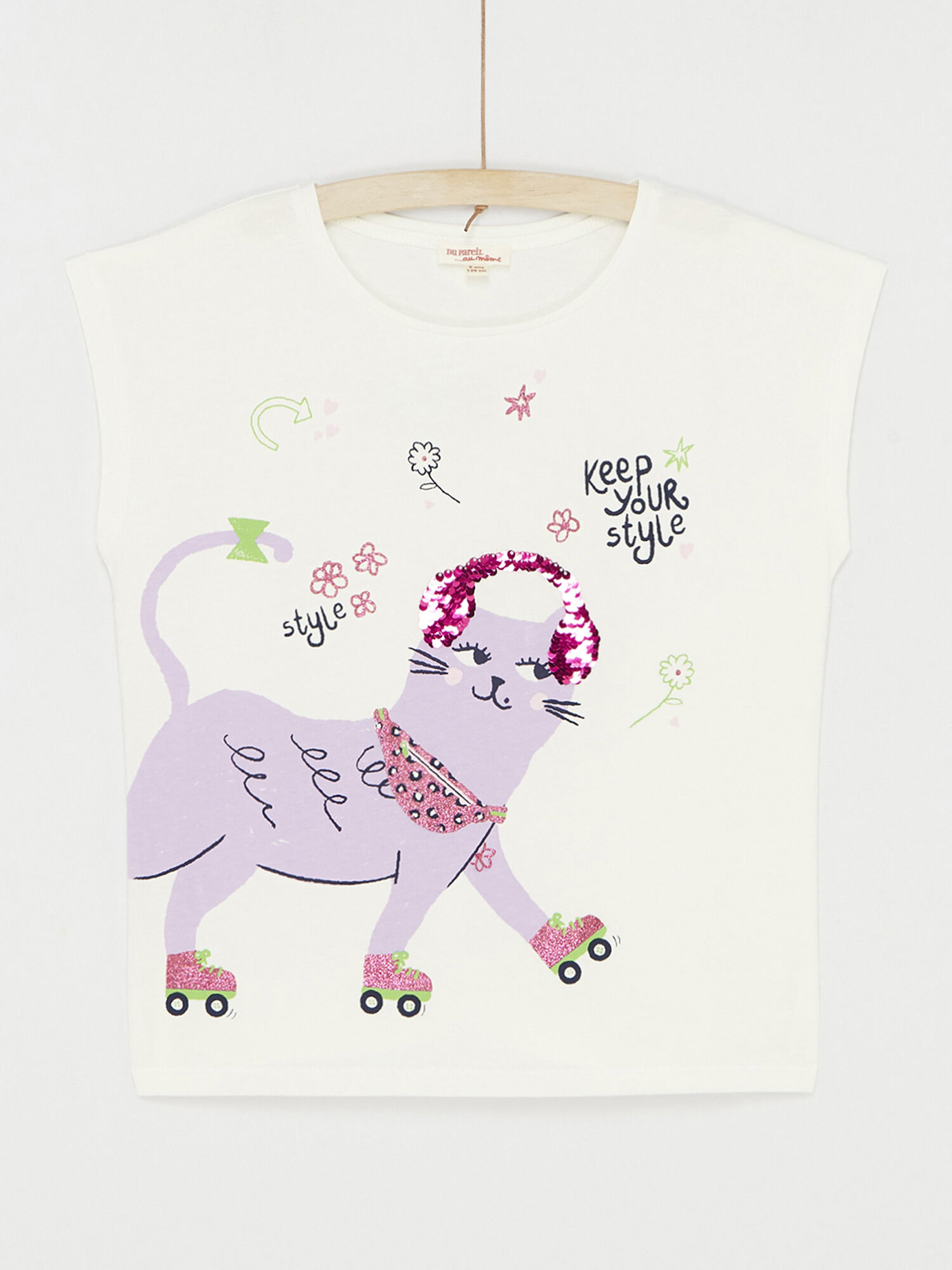 T shirt cru animation chat pour fille T shirt et D bardeur
