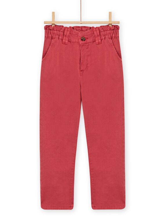 Pantalon paperbag orange épicé enfant fille NAVIPANT1 / 22S901M1PAN409
