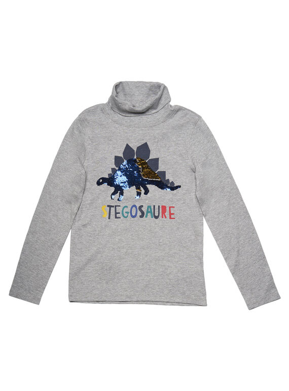Sous Pull Côtes Gris Chiné à sequins réversibles GOJAUSOUP / 19W902H1SPL943