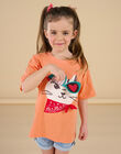 T-shirt orange à manches courtes à animation animalier - Mixte ROSPATI4 / 23S902P2TMCE413