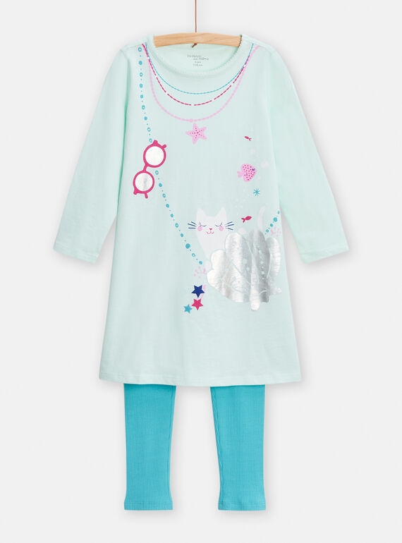 Chemise de nuit bleu animation girly pour fille TEFACHUBAG / 24SH1141CHNG621