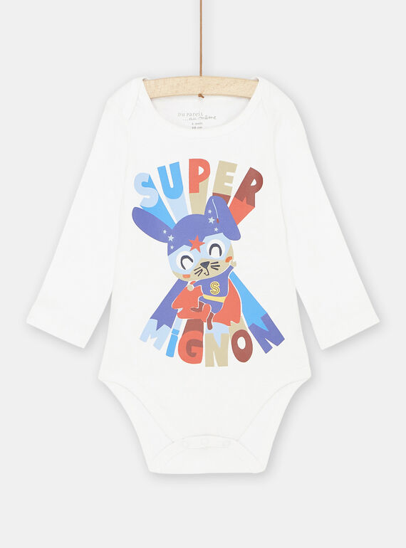 Body blanc à motif super-héros lapin bébé garçon SEGABODHERO / 23WH1466BDL000