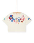T-shirt écru foncé à motifs fleuris Enfant Fille RAMUMTI2 / 23S901G2TMC003