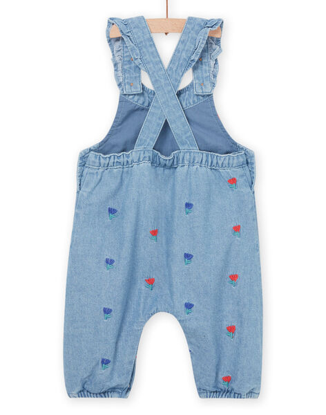 Salopette en denim à broderies fleuries RINAUSAL / 23SG09N1SALP269