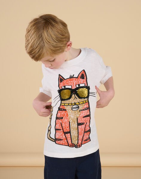 T-shirt blanc à motif chat capsule spa - Mixte ROSPATI3 / 23S902P1TMC000