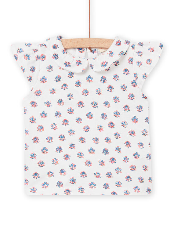 T-shirt écru à col Claudine bébé fille NISANBRA / 22SG09S1BRA001