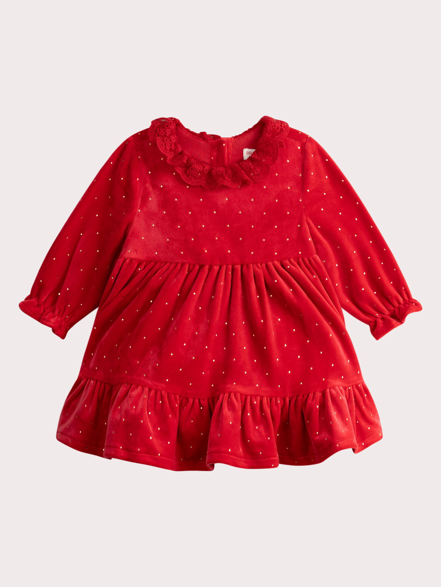 Robe rouge en velours pour bebe fille Robe DPAM