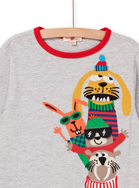 T-shirt manches longues à animation animaux POMUTEE4 / 22W902R2TMLJ922