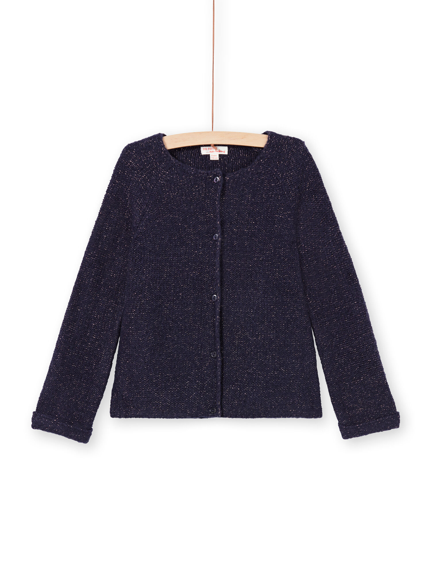 Gilet manches longues uni bleu nuit enfant fille Pull Sweat Gilet DPAM