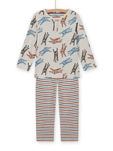 Ensemble pyjama imprimé tigre et rayures enfant garçon MEGOPYJTUB / 21WH1283PYJA010