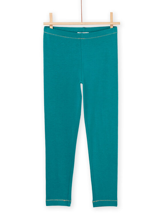 Legging uni turquoise foncé 22WI01D4CALC217