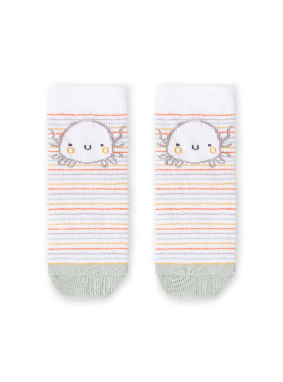 Chaussettes blanches rayées motif crabe naissance garçon LOU2CHO2 / 21SF41I2SOQ000