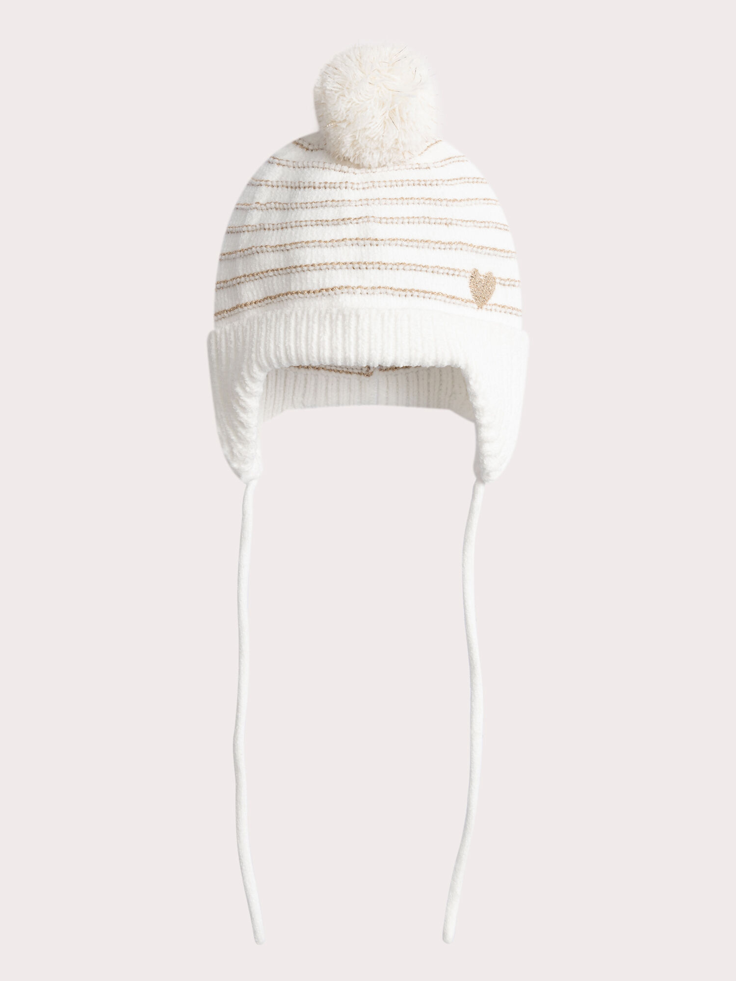 Bonnet a rayures dorees pour bebe fille Bonnet Gants Echarpe DPAM