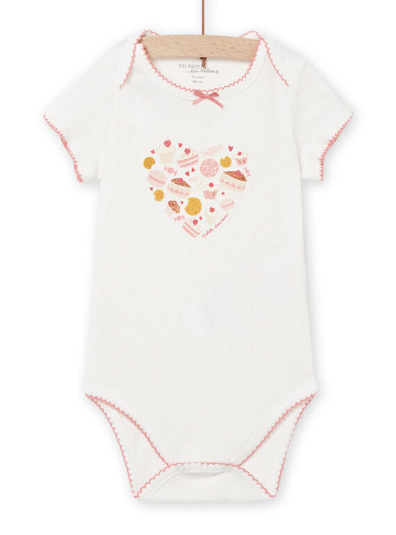 Body écru à pois motifs gâteaux bébé fille NEFIBODBON / 22SH13I5BDL001