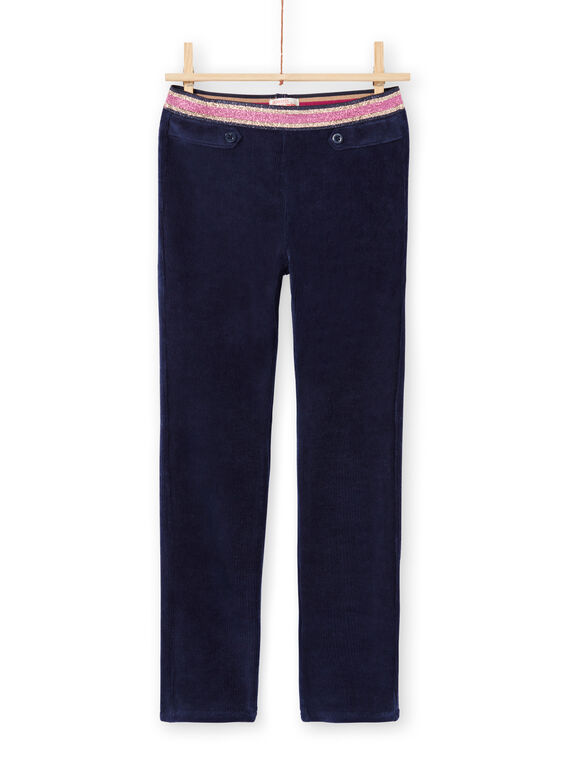 Pantalon milano bleu nuit enfant fille MAJOMIL2 / 21W90118PANC205