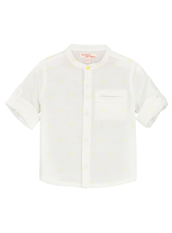 Chemise blanche col Mao bébé garçon FUPOCHEM / 19SG10C1CHM099