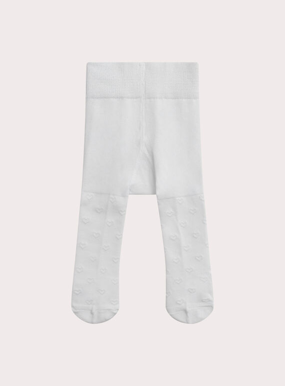 Collant blanc à curs ajourés pour bébé fille XYIJOCOLCO1 / 25WI09D1COLA001
