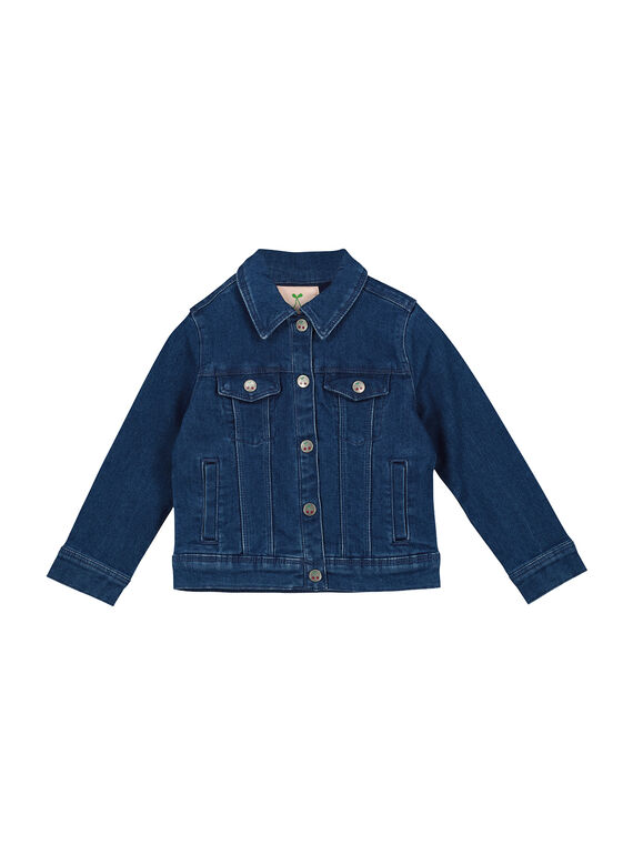 Veste en jean brodée fille FACOVEST1 / 19S901X1VESK005
