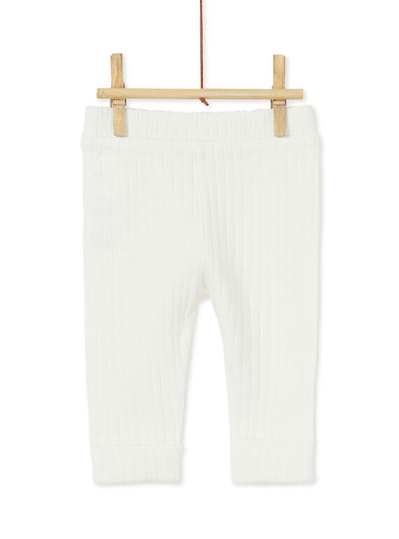 Legging côtelé écru bébé fille KYIJOLEGCO3 / 20WI0954D26001