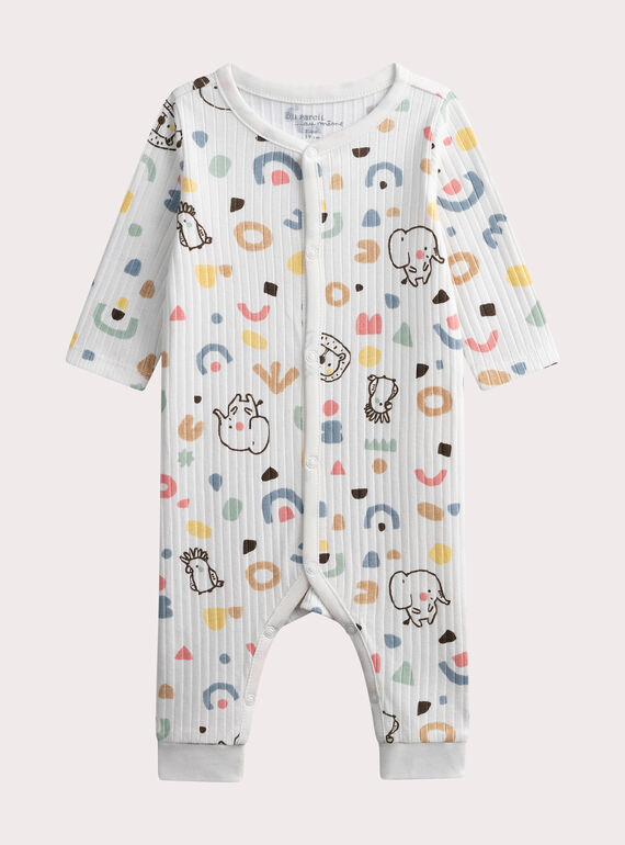 Grenouillère naissance côtélée fantaisie WOU3GRE2 / 25SF04X1GRE005