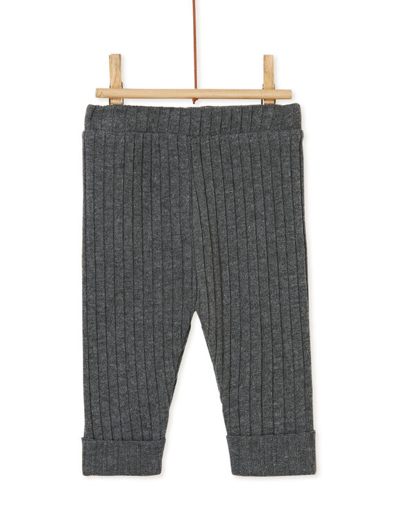 Legging côtelé gris foncé bébé fille KYIJOLEGCO4 / 20WI0956D26944