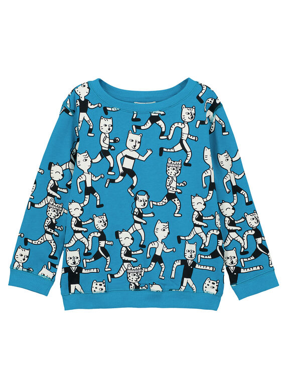 Sweat Shirt Léger col rond Turquoise GOJOSWE2 / 19W90243SWBC200