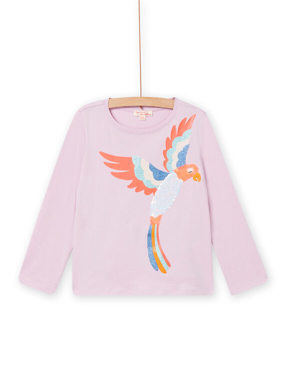 T-shirt parme à sequins réversibles enfant fille NAMOTEE3 / 22S901N2TML320