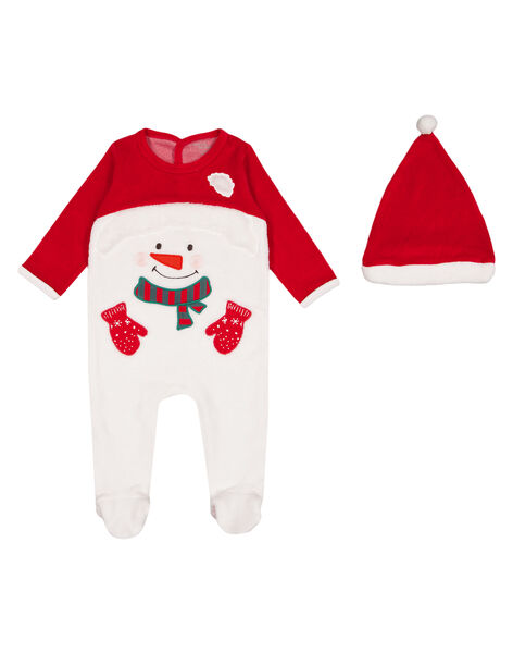 Grenouillere De Noel Avec Son Bonnet En Velours Layette Garcon Last Chance 60 Bebe Dpam