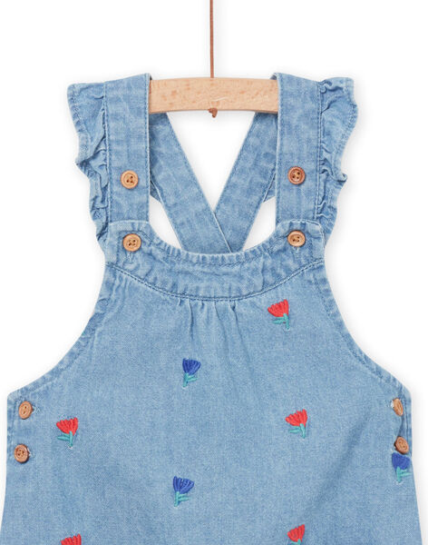 Salopette en denim à broderies fleuries RINAUSAL / 23SG09N1SALP269