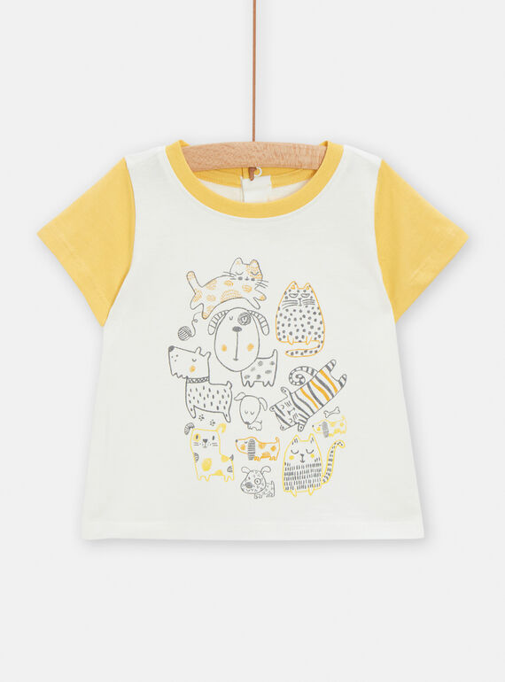 T-shirt à animation chat et chien pour bébé garçon TULITI1 / 24SG10T1TMC001